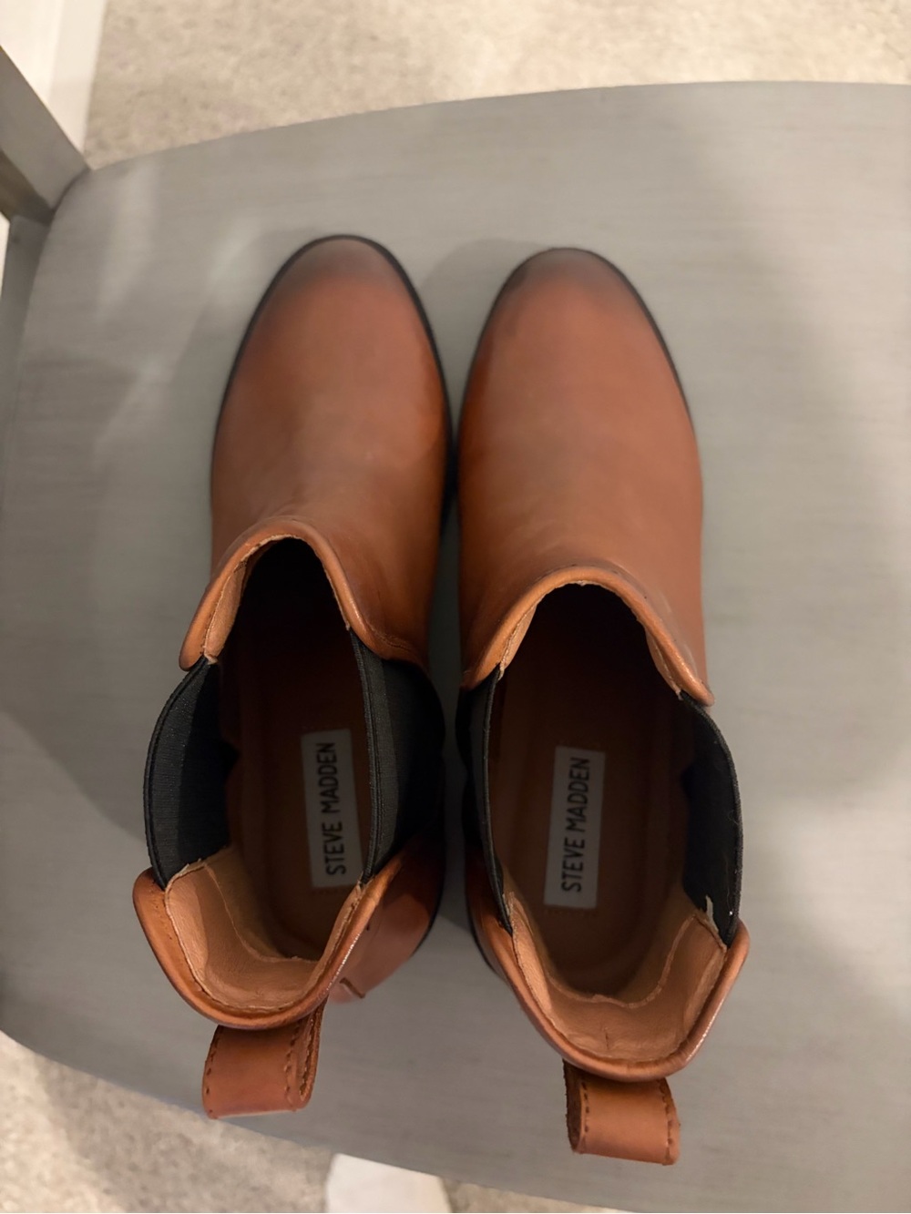 Steve Madden brown Leather Chelsea Ankle Boots - Picture 3 of 5